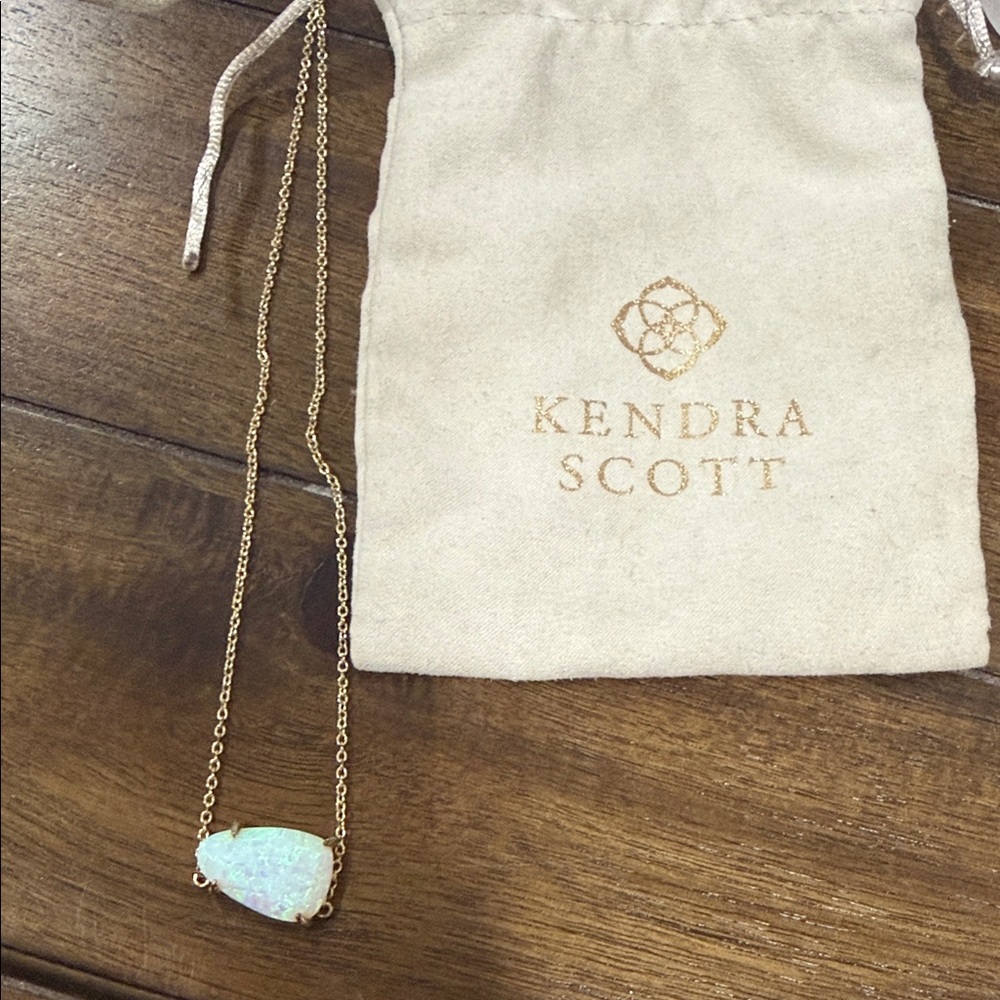 Kendra Scott Gold Necklace with Iridescent Pendant